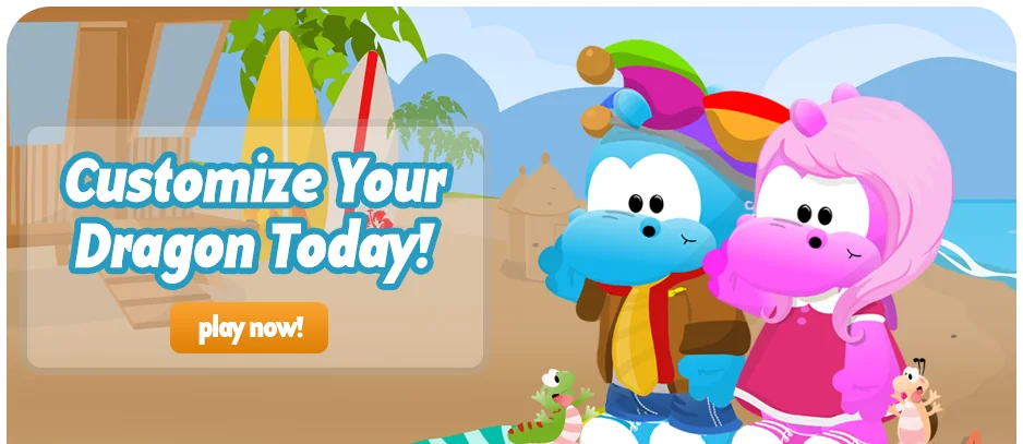 A Kingdom Island banner from 2014: Customize Your Dragon Today